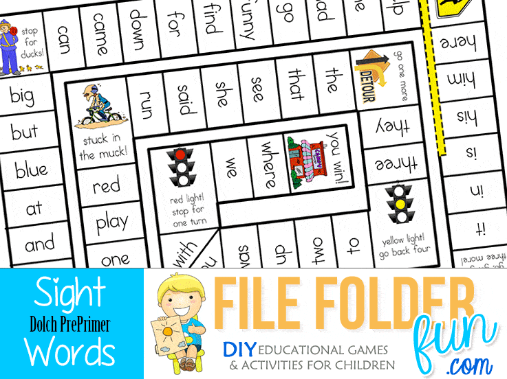 Kindergarten Sight Word Games File Folder Fun