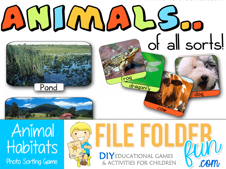 Animal Habitat File Folder Game - File Folder Fun