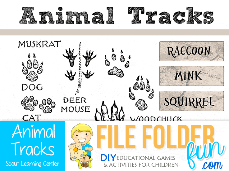 Animal Tracks Printable Game - File Folder Fun