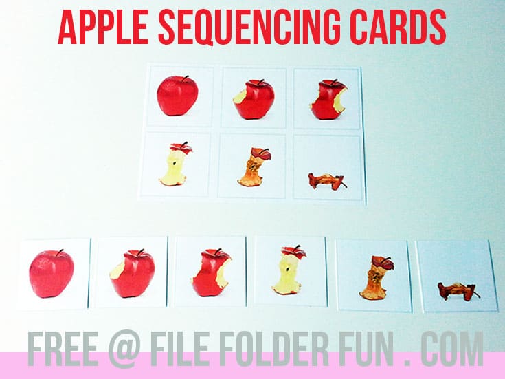 Apple Sequencing Cards File Folder Fun