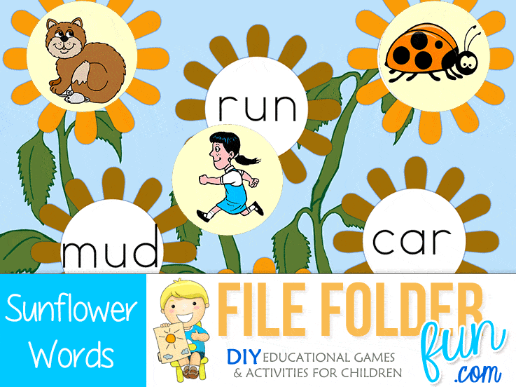 printable games reading kindergarten Folder Games Flower File