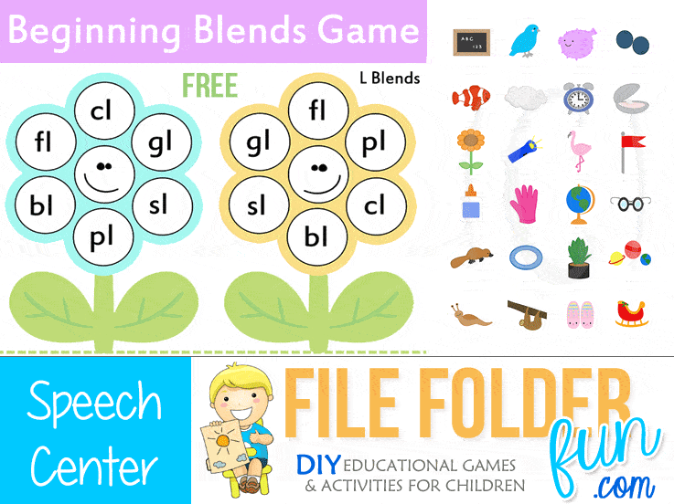 Butterfly Blends initial blends language Centers File Folder Games 1st 