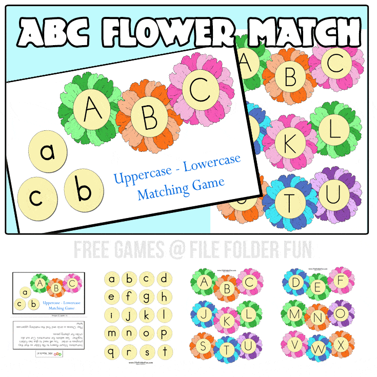 Uppercase Lowercase Alphabet Game File Folder Fun