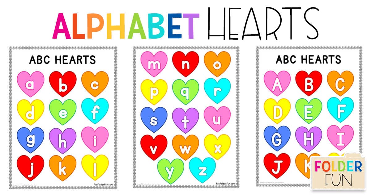 Alphabet Hearts File Folder Game - File Folder Fun